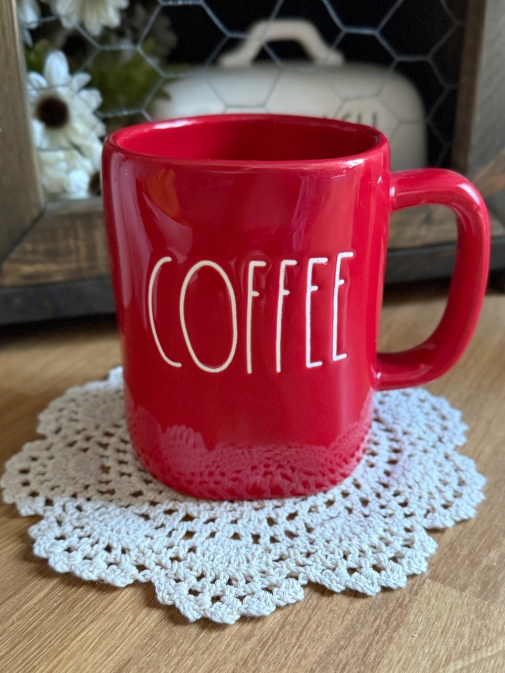 Rae Dunn Red Coffee Mug